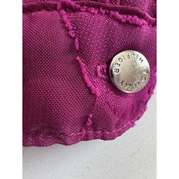 Tommy Hilfiger Pink Purple Long Sleeve MIDI Dress Embroidered Chiffon Size 8 - Picture 7 of 16